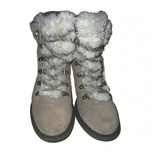 Sam Edelman Darrah‎ Womens Sand Lace Up Chunky Suede Ankle Bootie Tan Size 8